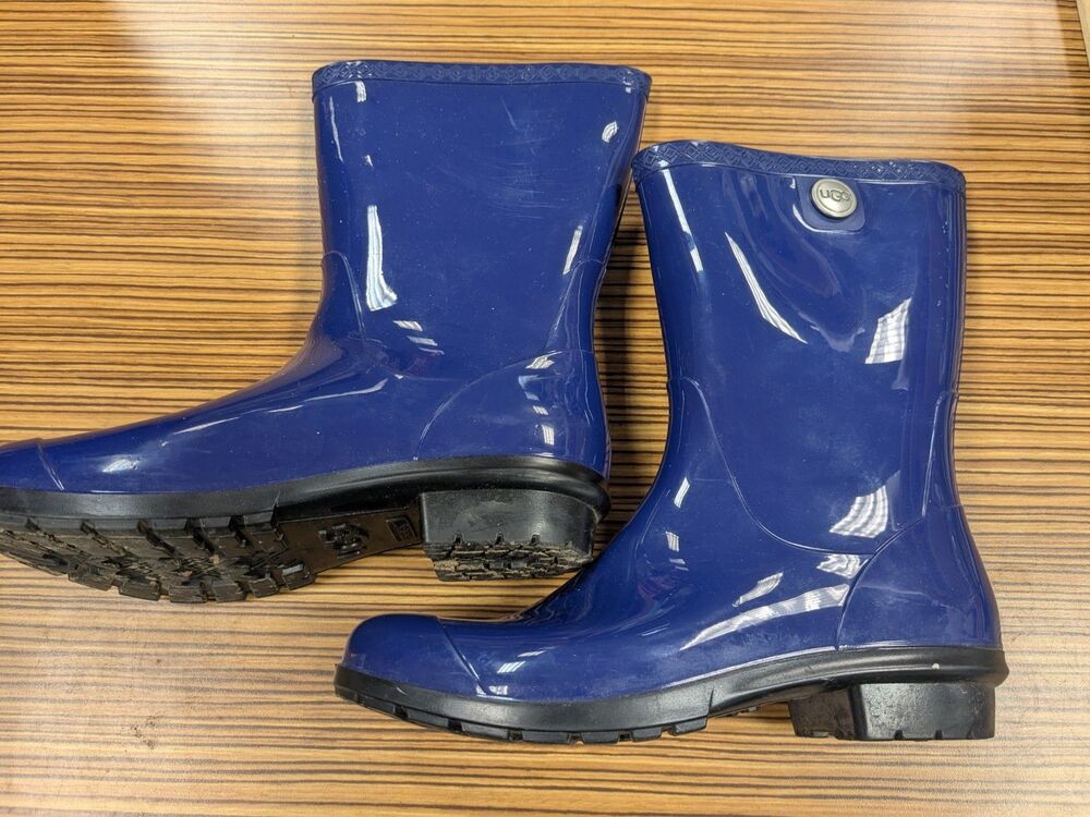 Women's UGG Blue Jay Gloss Finish Mid Calf Rain Boots in size 11M Model 1014452